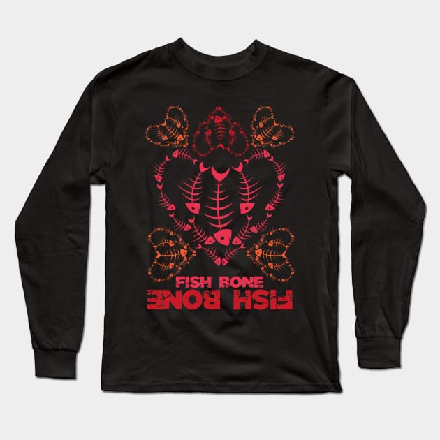 Fish Bone Hearts Long Sleeve T-Shirt by Markyartshop